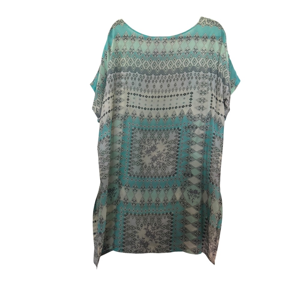 Johnny Was Artsy  Print Rayon Tunic Top Boho Light Airy Loose Fit Sz L - Picture 8 of 8